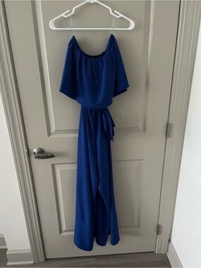 Royal Blue Strapless Jumpsuit